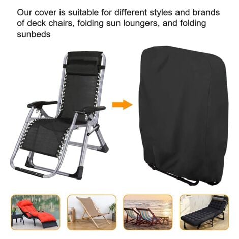 Outdoor Folding Chair Cover Waterproof Dustproof Lawn Patio Furniture Covers 32.3 x 36.6Inch Black