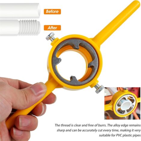 Thread Maker 7 Inch 6Pcs PVC Thread Maker Tool, Pipe Threader Plumbing Kit with 1/2 Inch 3/ ...
