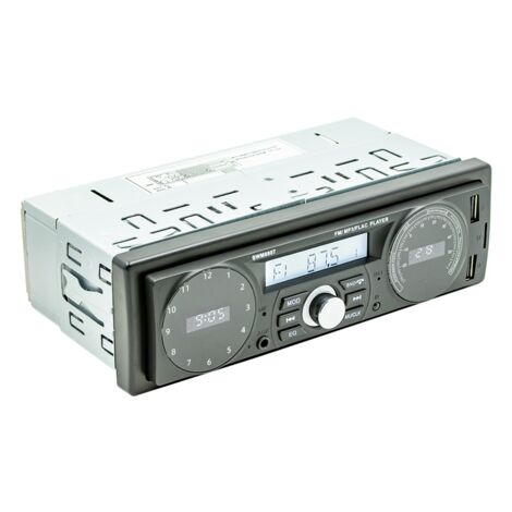 1DIN Car Stereo MP3 Player in Dash Car FM Radio Bluetooth USB/ AUX IN Charging with Clock and Temperature Display