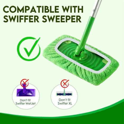 6PCS Mop Pads Refill for Swiffer Sweeper Mop-Dry Sweeping Cloths&Wet Mopping Cloths Washable for Household Cleaning