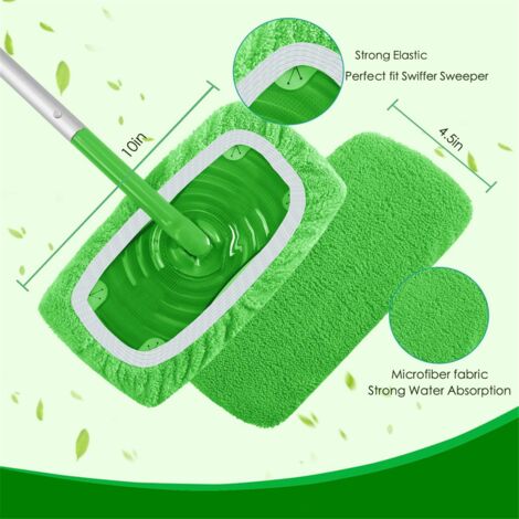 6PCS Mop Pads Refill for Swiffer Sweeper Mop-Dry Sweeping Cloths&Wet Mopping Cloths Washable for Household Cleaning
