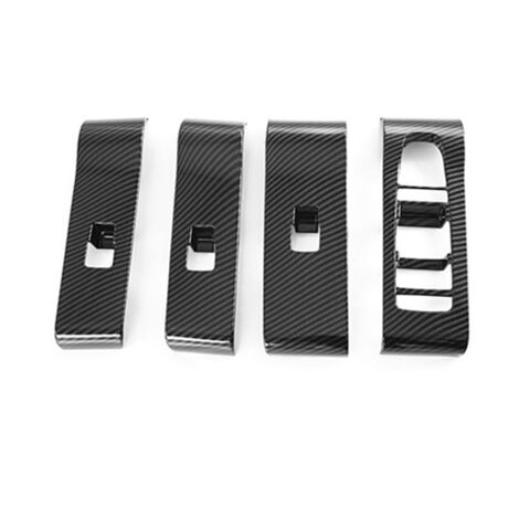 Window Lift Switch Panel Cover Carbon Fiber Style For 2020-23 Chevy