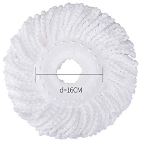 3 Replacement Mop Micro Head Refill Hurricane for 360° Spin Magic Mop-Microfiber Replacement Mop Head-Round Shape Standard Size (White-3 Pack)