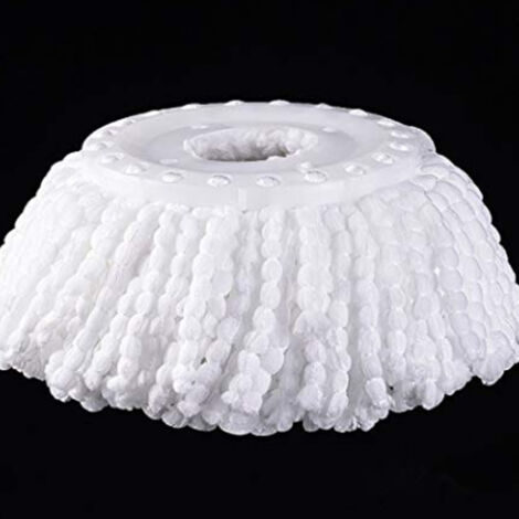 3 Replacement Mop Micro Head Refill Hurricane for 360° Spin Magic Mop-Microfiber Replacement Mop Head-Round Shape Standard Size (White-3 Pack)