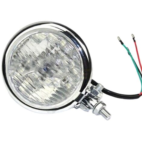 4.5" Motorcycle Headlight Grill – Chrome LED Light For Chopper Bobber, Fits Harley