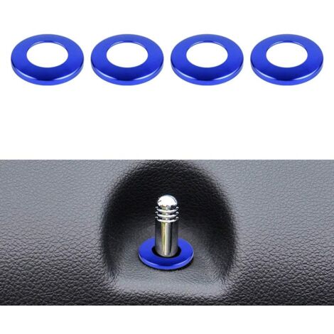 Car Door Lock Pin Cover Trim Aluminum Door Lock Knob Decoration Ring Accessories for Jeep Grand Cherokee 2015+, Blue