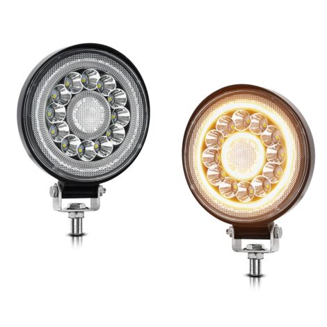 4 Inch Round LED Offroad Lights, LED Tractor Work Lights 140W 14000lm 9 ...
