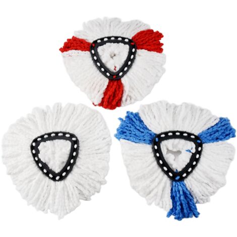For Vileda O-Cedar Rotary Triangular Mop Head Accessories Triangular Cotton Yarn Head Mop Replacement Cloth 3 Pcs