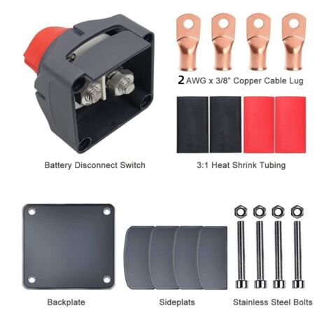 EeeKitOnline Battery Disconnect Switch 12-48V – 275A Marine & Car Power Cut-Off Isolator