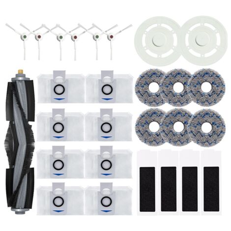Odashen 17 PCS Replacement Accessories Kit For Ecovacs Deebot X9 Pro Omni/ X9 Pro/ X11 Pro Omni/ X11 Pro/ X11 Mop Robot Vacuum Cleaner Main Brush Dust Bag Mop Roller Parts