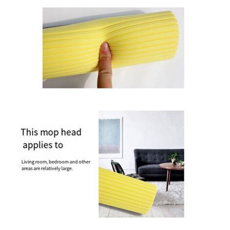 Mop Roller Head Refill Sponge Refills Cleaning Pads Absorbent Replacement Wet Mopping Clothes Accessories Eraser 4Pack