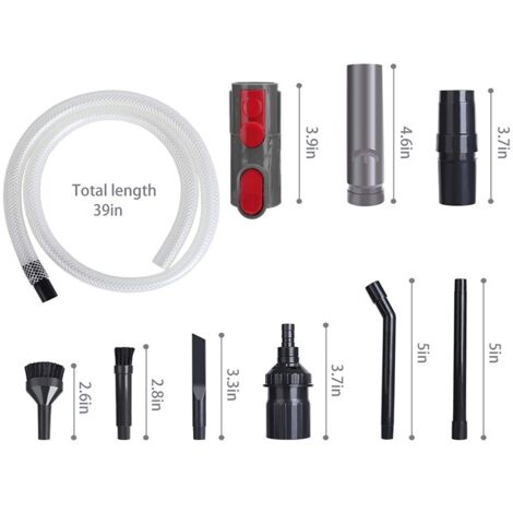 for Dyson V7 V8 V10 V11 Vacuum Cleaner Replacement Flat Suction Tube Adapter Head Crevice Tool Car Vehicle Cleaning Kit