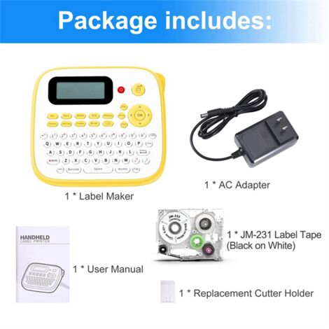 Label Plag D210S Label Maker Machine One-Touch Keys Handheld Labeler with Refill ...