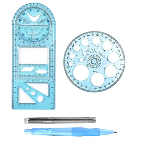 Geometry Drawing Tools Ruler Multifunctional Geometric Ruler, Drawing Template Measuring Tool Draft ...