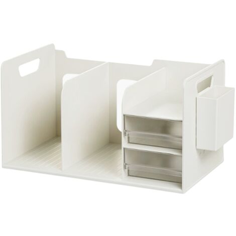 Detjer Book Rack Bookstand Storage Rack with Drawers for Student Bookshelf Blocking Box ...