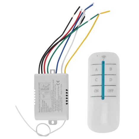 4 Way Light Lamp Digital Wireless Remote Control Switch ON/OFF 220V