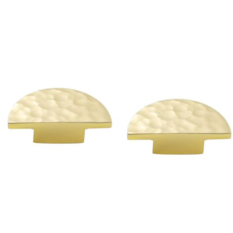 Gold Knobs For Dresser 2-Pack Solid Brass Cabinet Knobs - Semicircle Gold Drawer Pulls 1-5/8 Inch Modern Hardware Dresser Knobs - View #8