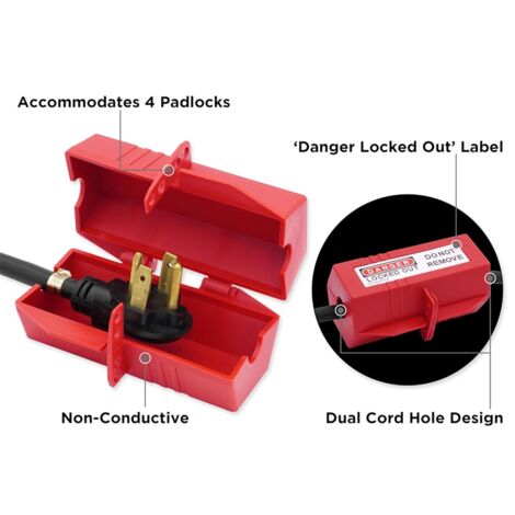 Plug Lock for Lockout Tagout, Large Electrical Lock, Industrial Grade ...