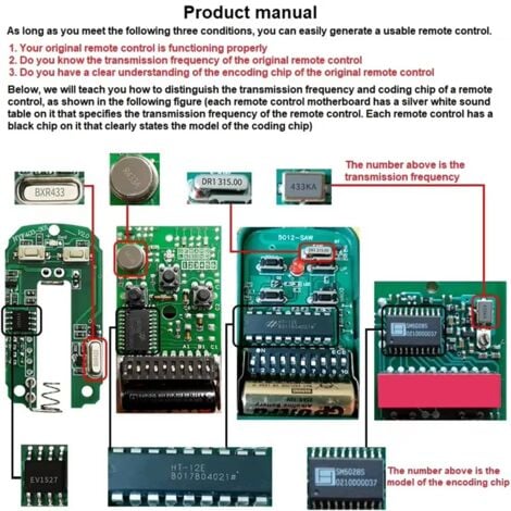 280-868MHZ Garage Remote Control Duplicator Multifrequency Green