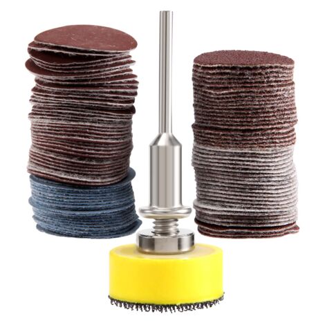 100Pcs 25Mm 1 Inch Sander Disc With 1Inch Pad Plate + 1/8 Shank