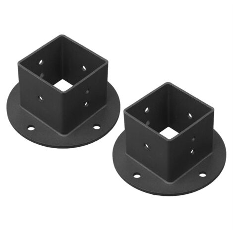 2Pcs 2X2 Square Fence Pole Flange Base Pergola Post Brackets Kit,Heavy ...