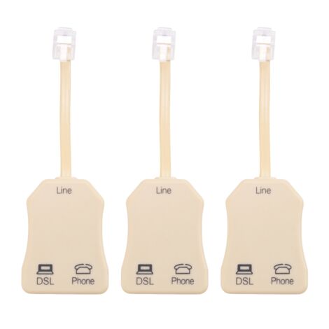 3Pcs DSL Filter Splitter for Phone Line Jack In-Line Telephone Modem ADSL