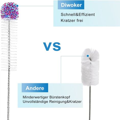 Bottle Brush for Glass Bottles, Cleaner, Pack of 2 Cleaning Brushes, Cleaner White