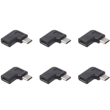 6X 90 Degree Right Angle USB 3.1 Type C Male to Female USB-C Converter ...
