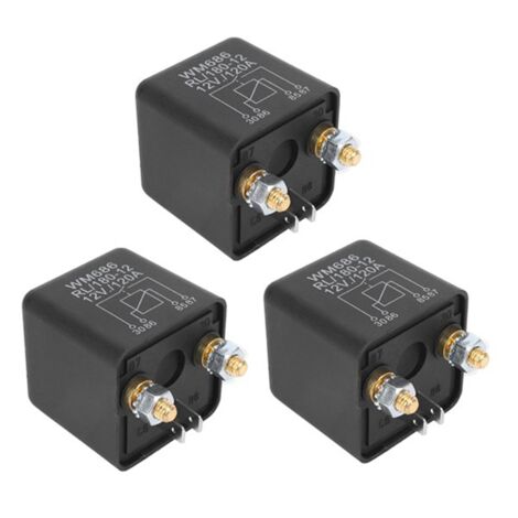 3pcs DC 12V Relay Battery Isolating / 120A Load for Car Trucks (12V 120A)