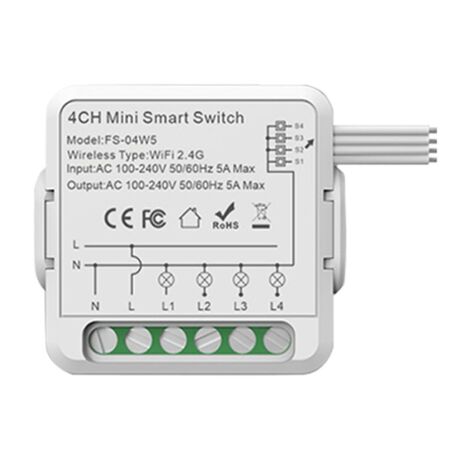 WiFi Relay Switch Module 5A 3 / 4 Channel AC100-240V Work with Home ...