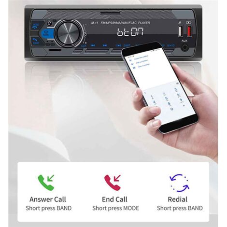 Universal Car Stereo Single Noise Radio Bluetooth USB AUX in Dash Head Unit FM Media Receiver MP3 Player