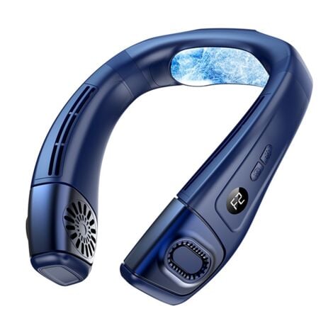 Neck Fan,3 Speeds Portable Fan with Cooling Plate, Rechargeable Personal Fan, for Women and Men Blue
