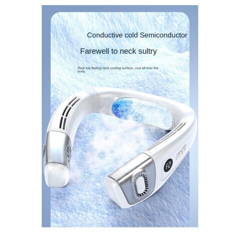Neck Fan,3 Speeds Portable Fan with Cooling Plate, Rechargeable Personal Fan, for Women and Men Blue