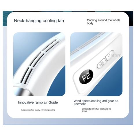 Neck Fan,3 Speeds Portable Fan with Cooling Plate, Rechargeable Personal Fan, for Women and Men Blue