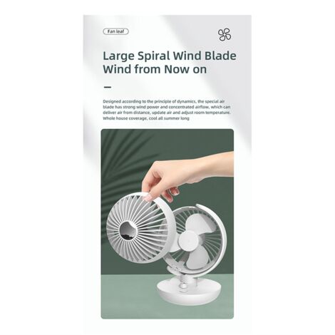 360° Rotating Office Desktop Fan Rechargeable Multifunction Portable ...