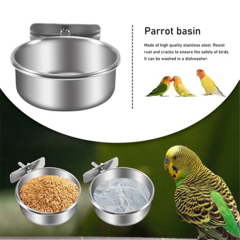 2 Pack Bird Cage Food Water Dispenser Parrot Dish Feeder Cup for Cage ...