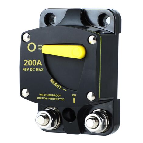 2 Pack 200 Amp Waterproof Circuit Breaker - Manual Reset 12-48V DC For Auto Boat Solar