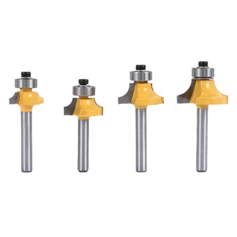 4Pcs 1/4 Inch Shank Round over Router Bits Corner Rounding Edge-Forming ...