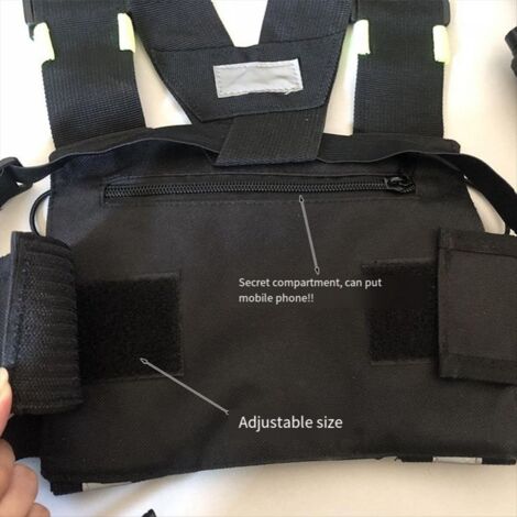 Tactical Radio Chest Harness - Adjustable Vest With Reflective Straps For Baofeng & Other Radios