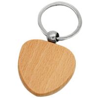 100 Piece Heart-Shaped Wooden Keychain Blanks - Unfinished DIY Craft Keychain Supplies With Key Rings