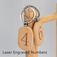 20 Wooden Circle Blank Tags With 25mm Key Rings – Perfect For Crafting, Engraving, Drawing