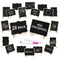 Mini Chalkboard Label Signs, 30 Pack Framed Easel Stand Wooden Blackboard For Buffet Food Signs, Wedding Place Cards,30 X Chalkboard Label 30 X Film 6 - View #2