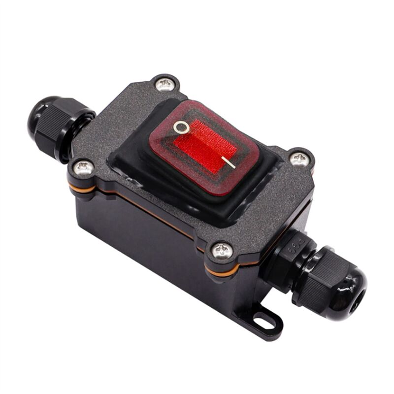 IP66 waterdichte inline-schakelaar, AC220 V, 30 A, tuimelschakelaar, drukknopschakelaar, drukschakelaar, drukschakelaar en uitgang op beide