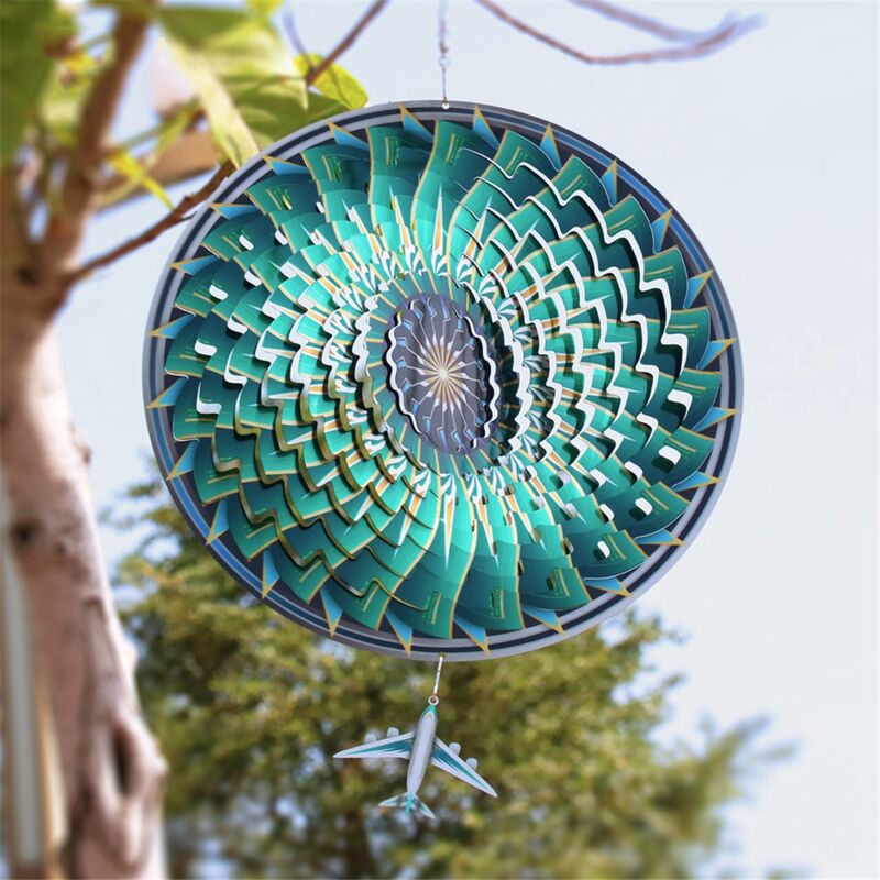 Sublimations-Windspinner Set – 4 Stück, 3D-Aluminium, Mit Haken & Anhängern, Für Garten & Innen
