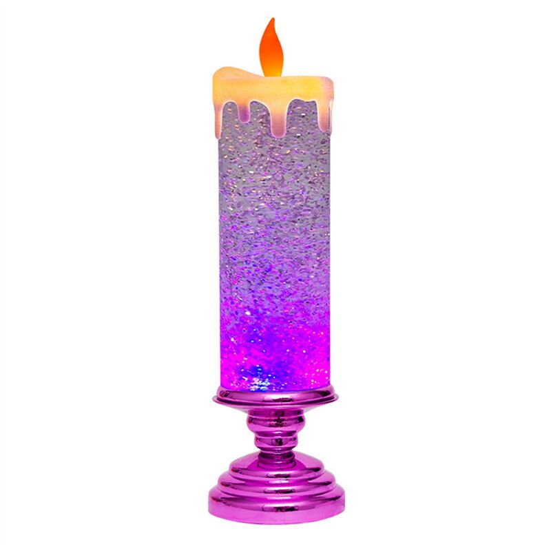 LED-Weihnachtskerzen Mit Glitzer & Farbwechsel – Flammenlos, Dekorativ, Einfach Zu Nutzen (Rosarot)