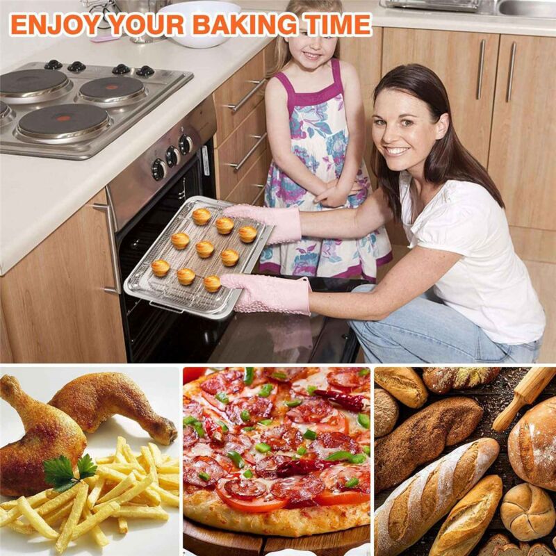 Airfryer-Korb Aus Edelstahl 40x30x5,5cm – Inkl. 30 Backpapier – Für Backen, Braten & Grillen