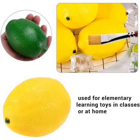 8 Pack Kuenstliche Gefaelschte Zitrone Limette Obst Fuer Vase Gefuellt Familienkueche Party Decor, Gelb Und Gruen