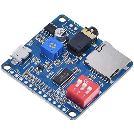 Produktbild von 2x DY-SV5W Sprachwiedergabemodul – MP3/WAV, 5W Verstärker, UART & I/O Trigger, Für SD/TF-Karten