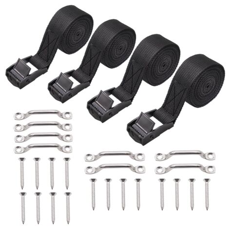 4 Zurrgurte Mit Nockenschnalle - 80 Cm, 100 Kg Tragkraft, Gelb