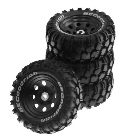 Alomejor RC Truck Reifen Set 4 Stück | 1/10 Maßstab, Gummireifen Mit Nylonfelge, Kompatibel Mit ZD Racing Crawler